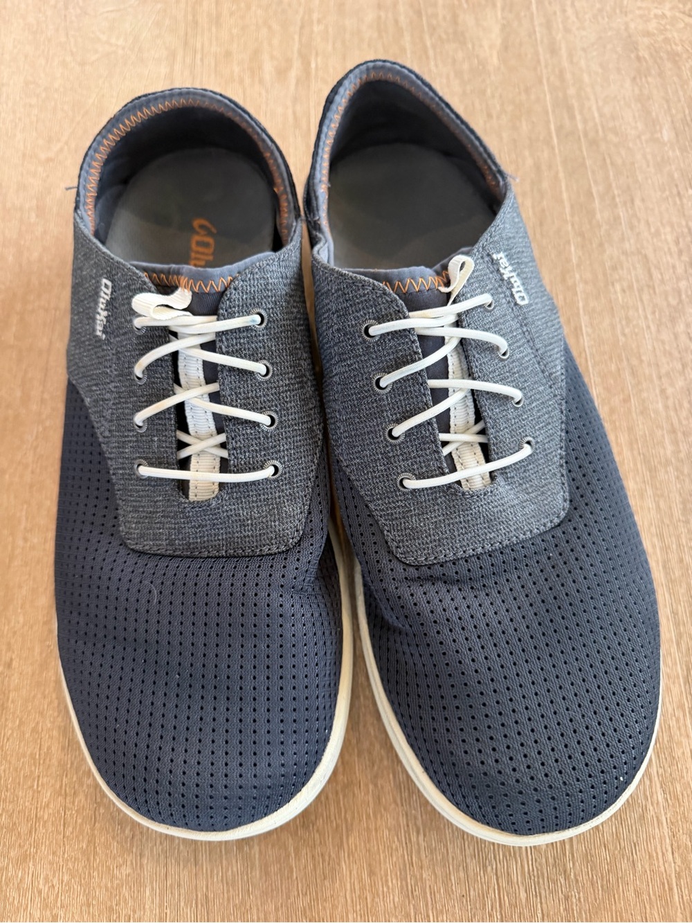 OluKai Men’s 10 Navy Perforated Slip-On Lace Sneakers Comfort Shoes